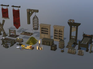 Mittelalterliche Dungeons-Requisiten 3D Modell