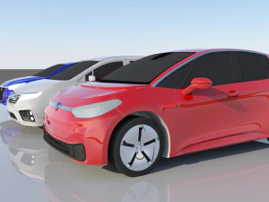 VW Golf GTI - Honda Odyssey - Peugeot 208 3D Model