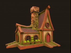 Lowpoly fantasy house Model 3D