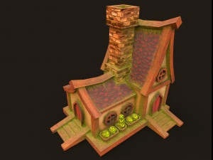 Lowpoly fantasy house Model 3D