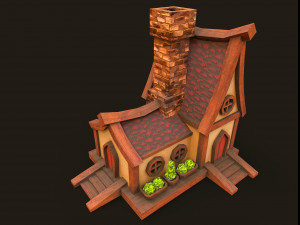 Lowpoly fantasy house Model 3D