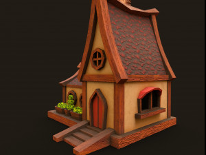 Lowpoly fantasy house Model 3D