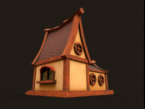Lowpoly fantasy house Model 3D