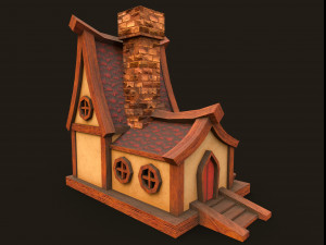 Lowpoly fantasy house Model 3D