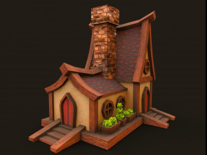Lowpoly fantasy house Model 3D