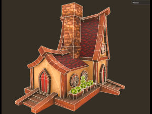 Lowpoly fantasy house Model 3D