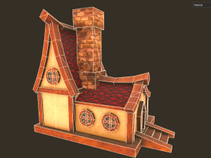 Lowpoly fantasy house Model 3D