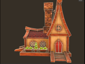 Lowpoly fantasy house Model 3D