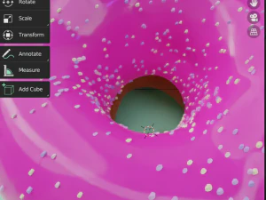 Pink donut with sprinkles and glossy textured glaze 3 model 3D Model