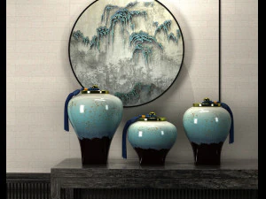 新中式饰品 3D 模型