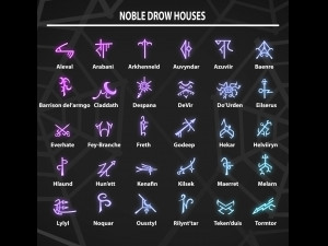 Sigils of Noble Houses of Menzoberranzan 3D Print Model