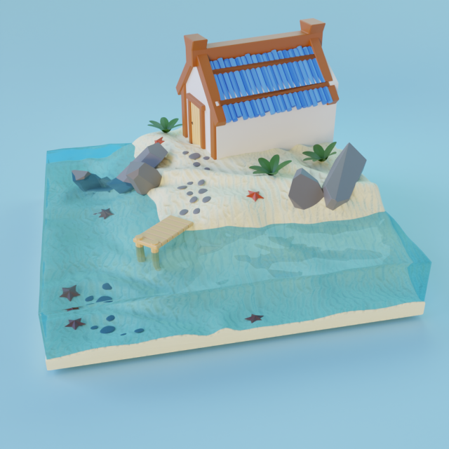 House on the pier 3D Модель .c4d .max .obj .3ds .fbx .stl .blend 