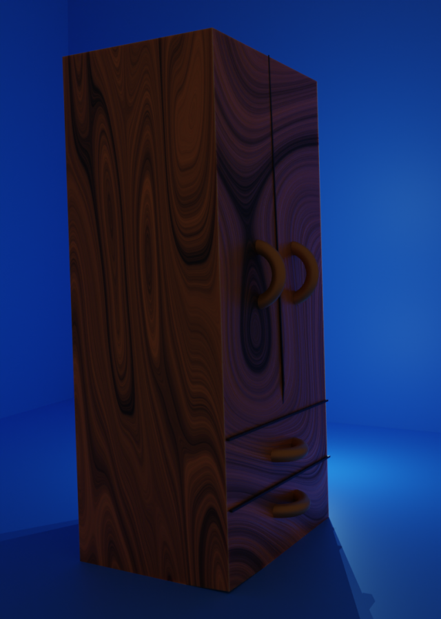 Wood closet 3D Модель .c4d .max .obj .3ds .fbx .stl .blend