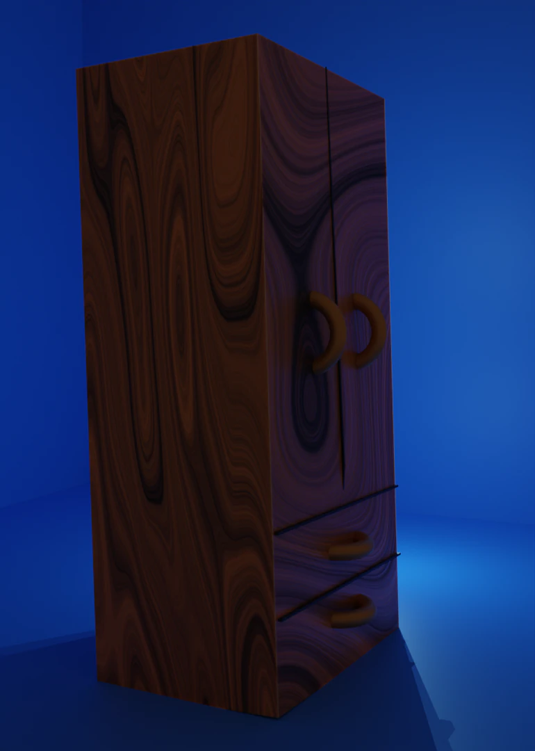 Wood closet 3D Model .c4d .max .obj .3ds .fbx .stl .blend 