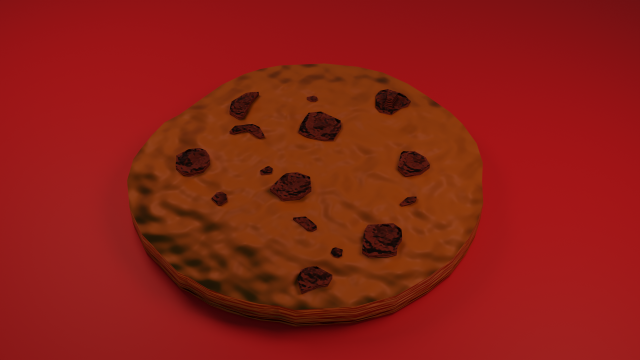 Cookie with chocolate 3D 模型 .c4d .max .obj .3ds .fbx .stl .blend 