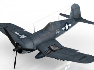 F4u1a O F4U-1A Corsair &eacute; um ca&ccedil;a ic&ocirc;nico e lend&aacute;rio que desempenhou um papel crucial Modelo 3D