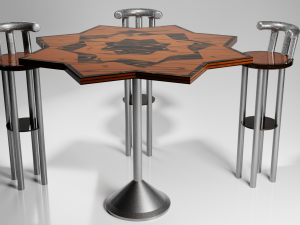 Bar table and chairs 3D मॉडल