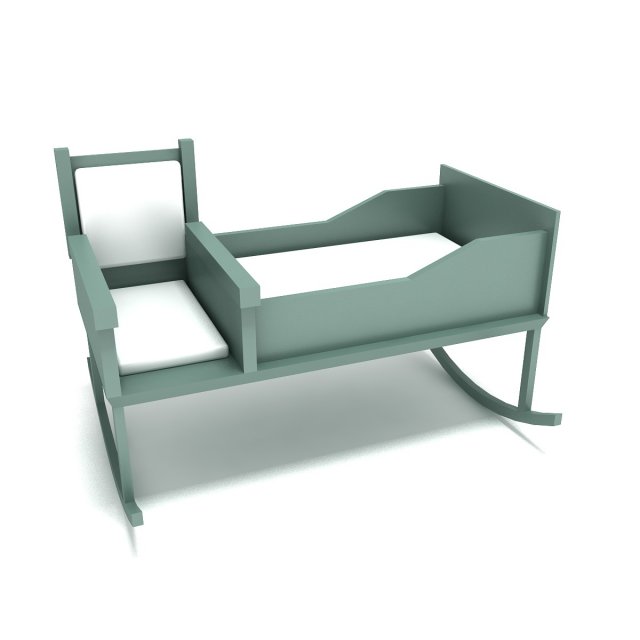 Baby Rocking Chair 3D Model .c4d .max .obj .3ds .fbx .stl .blend 