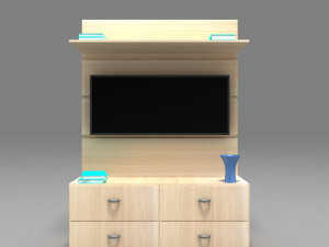 Wooden TV Unit 3D Model