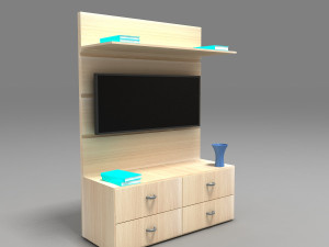 Wooden TV Unit Modèle 3D