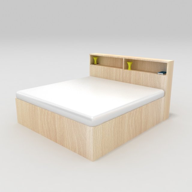Modern bed 3D Model .c4d .max .obj .3ds .fbx .stl .blend 