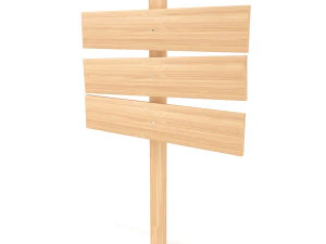 Letrero de madera Modelo 3D