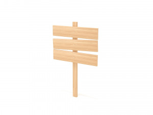Wooden signboard Modello 3D