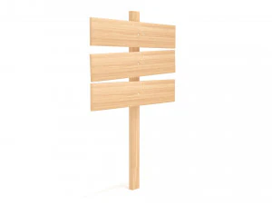 Wooden signboard 3D Model