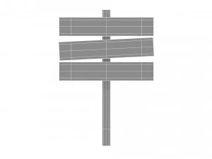 Wooden signboard 3D Model