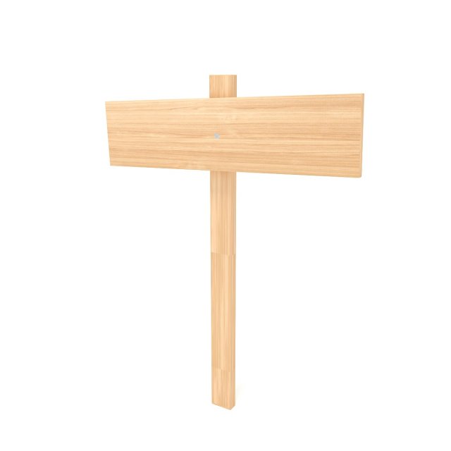 Wooden Signboard Model 3D .c4d .max .obj .3ds .fbx .stl .blend 