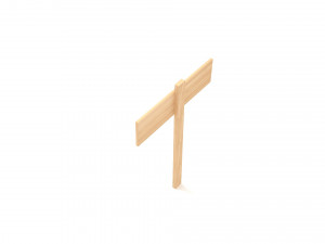 Wooden Signboard Model 3D