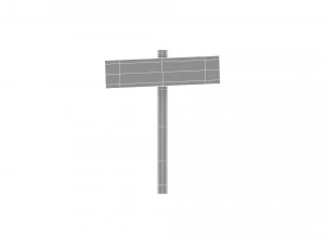 Wooden Signboard 3D Model