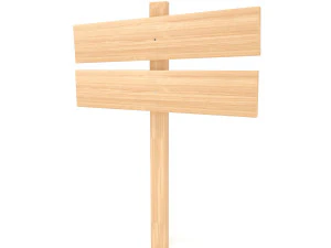 Letrero de madera Modelo 3D