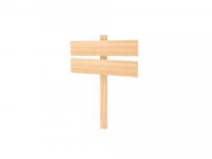 Wooden signboard 3D Model