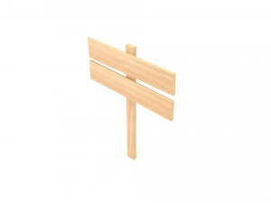 Wooden signboard 3D Model