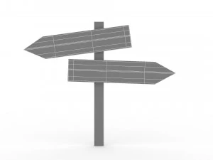 Wooden signboard 3D Model