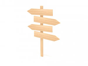 Wooden signboard 3D Model
