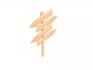 Wooden signboard 3D Model