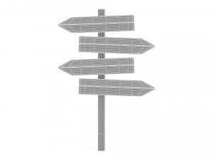Wooden signboard 3D Model