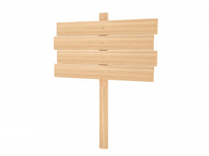 Wooden signboard Modello 3D