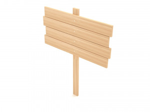 Wooden signboard Modello 3D