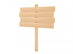 Wooden signboard Modello 3D