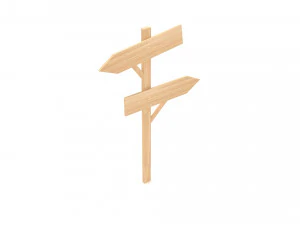 Wooden signboard 3D Model