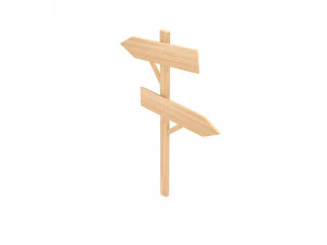 Wooden signboard 3D Model