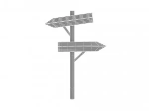 Wooden signboard 3D Model