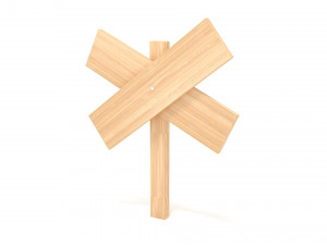 Wooden signboard Model 3D