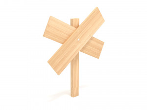 Wooden signboard Model 3D