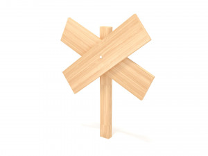 Wooden signboard Model 3D