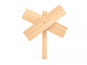 Wooden signboard Model 3D