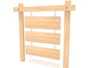 Wooden signboard 3D Model